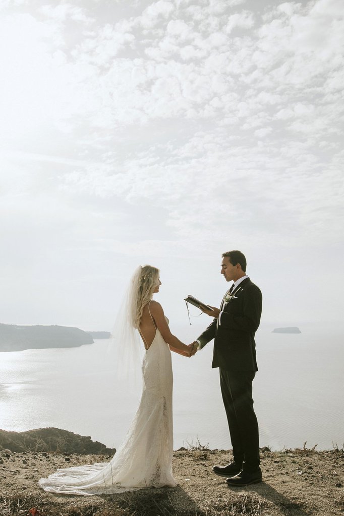 santorini island greece sunset elopement wedding
