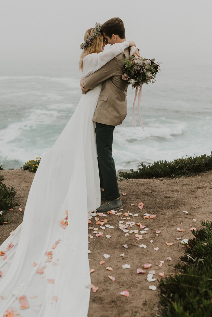 Madison + Kanyon Harriett Falvey bridal dress for California Elopement.