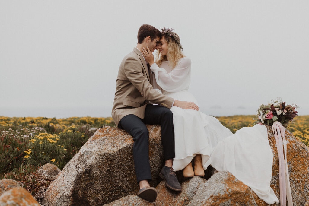 Madison + Kanyon Bride and groom portrait at Garrapata State Park.