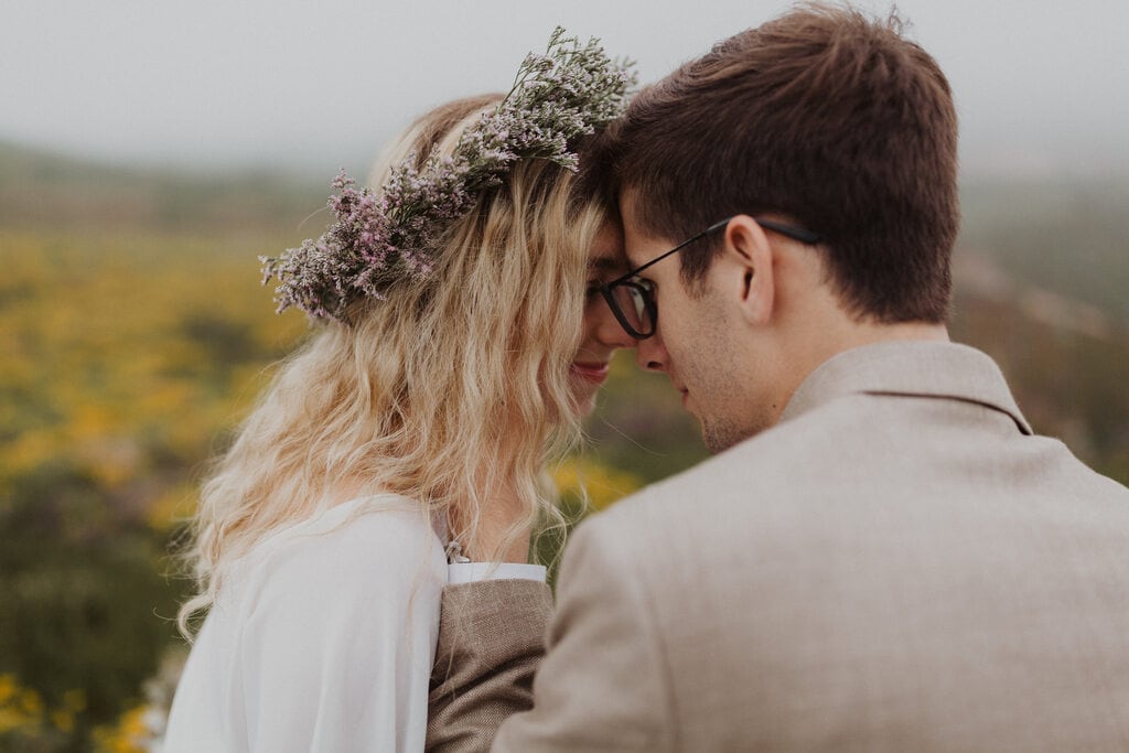 Madison + Kanyon Bride and groom intimate wedding in California.