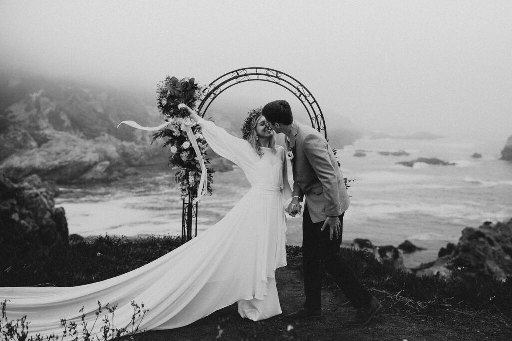 Madison + Kanyon bride and groom celebrate after saying I do.