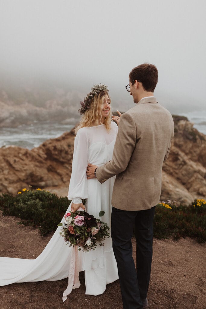 Madison + Kanyon bride seeing her husband for the first time.