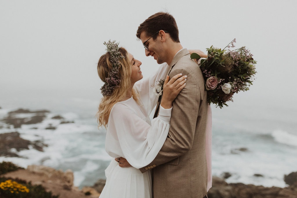 Madison + Kanyon elopement photography at Garrapata State Park in California.