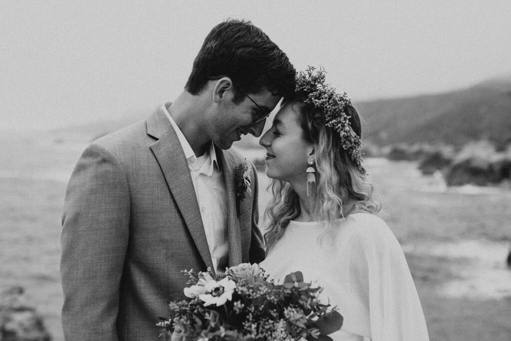 Madison + Kanyon Bride and groom elopement photography at Garrapata State Park.