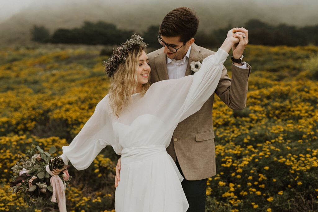 Madison + Kanyon Intimate wedding in California at Garrapata State Park.