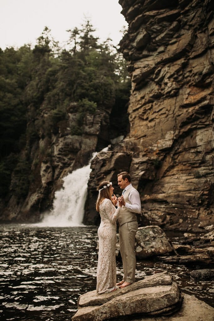 monica leavell photo linville gorge wilderness north carolina adventure elopement 023 couple wedding photography in North Carolina.