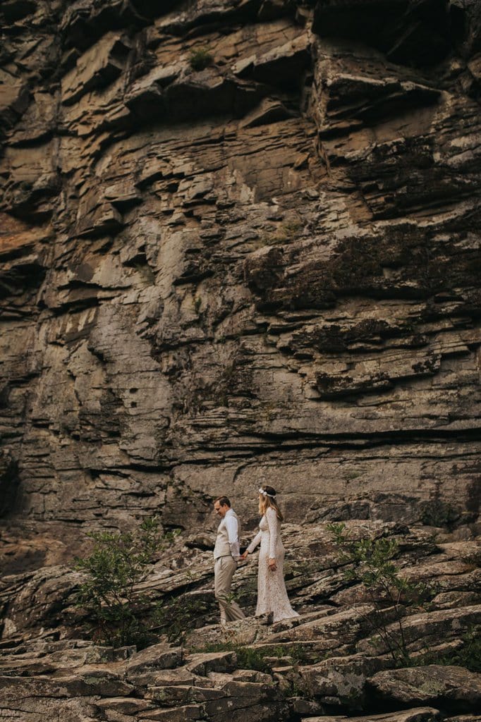 monica leavell photo linville gorge wilderness north carolina adventure elopement 027 Hiking elopement in linville gorge wilderness.