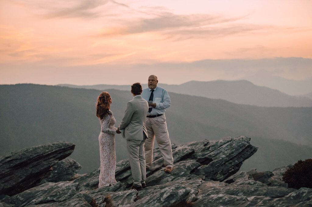 monica leavell photo linville gorge wilderness north carolina adventure elopement 041 officiating the marriage in North Carolina.