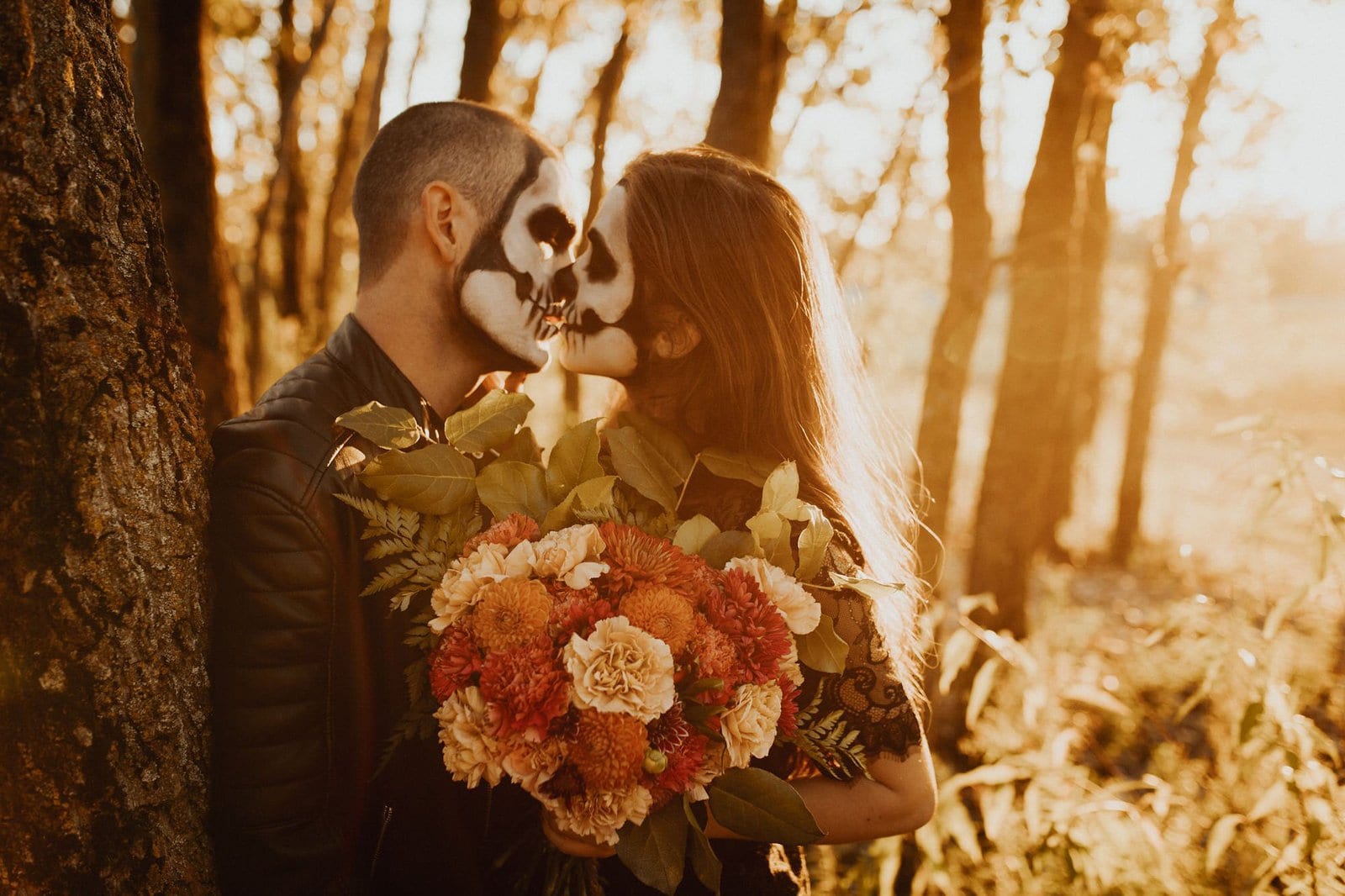 Couple shares a kiss for session.