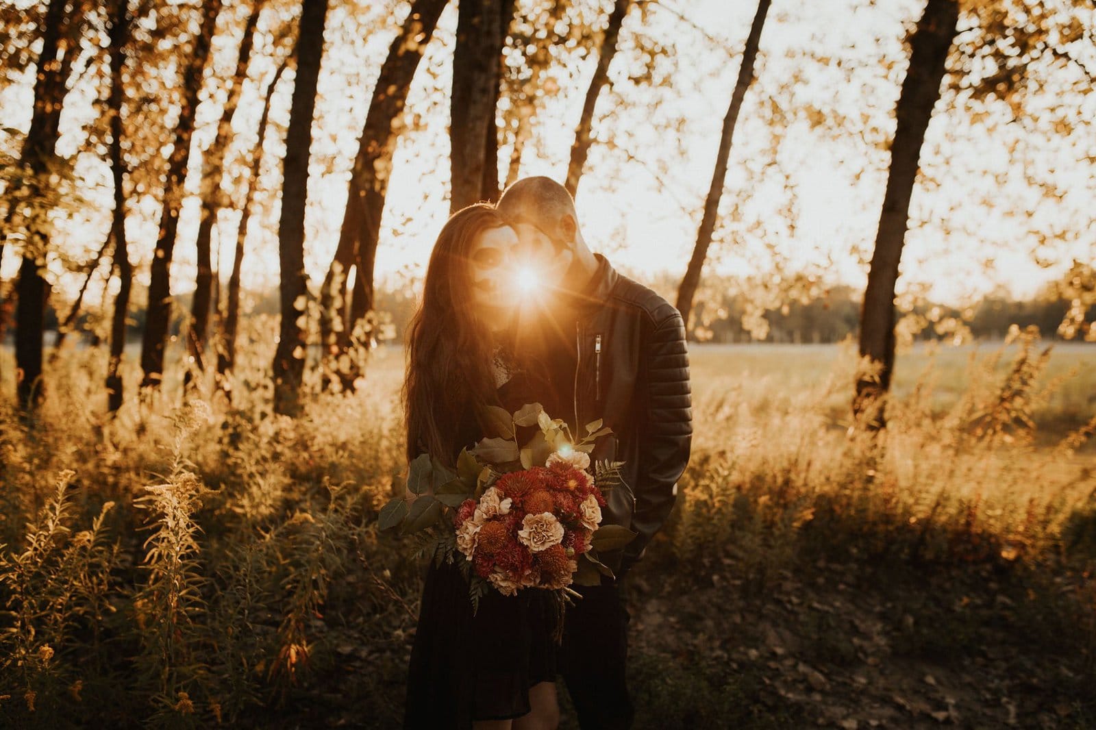 sunset on couple.