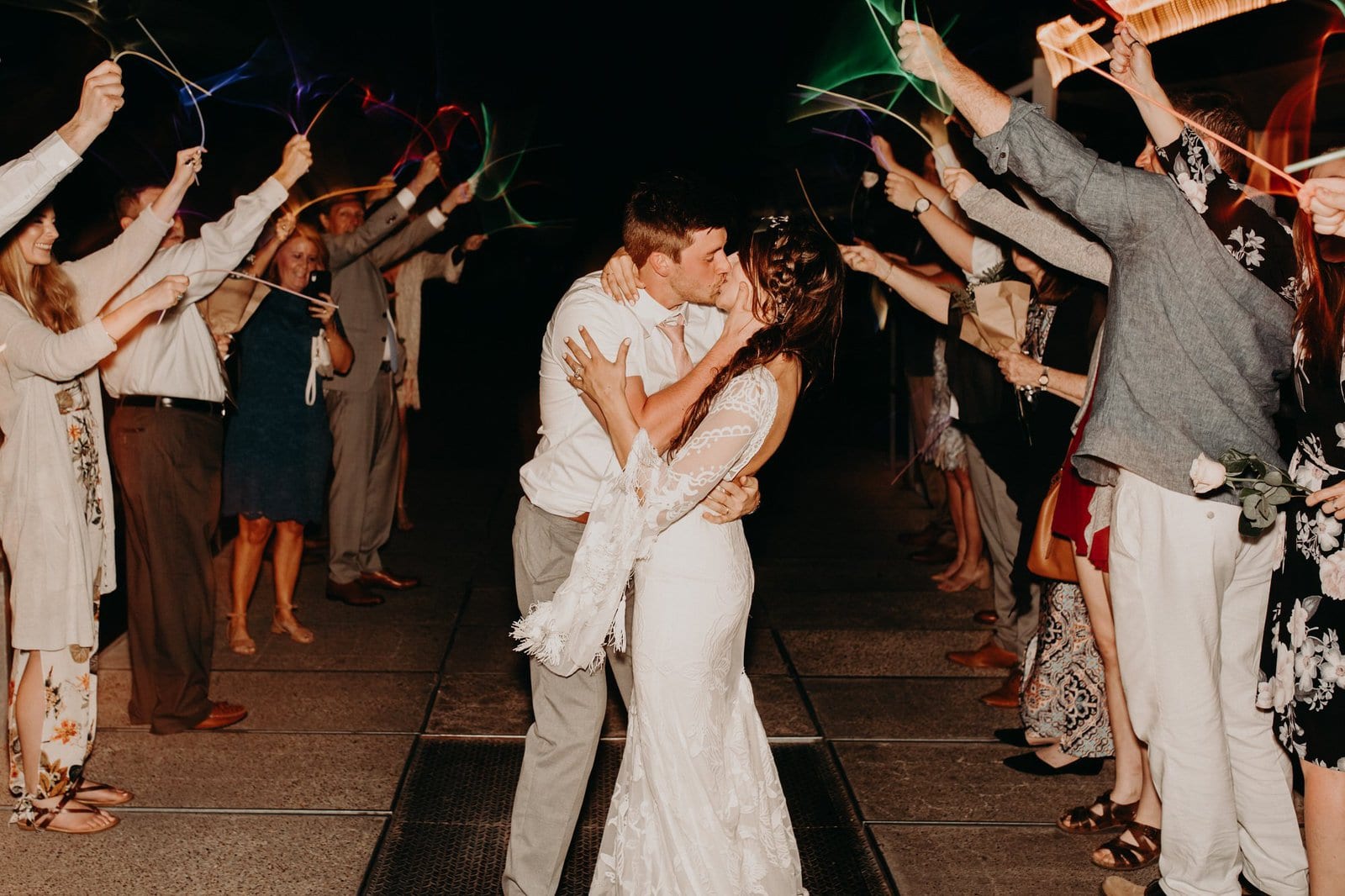 Savanna-Kaye-Horseshoe-Bend-Antelope-Canyon-Elopement_Arizona-7990 Bride and groom exit after their wedding.