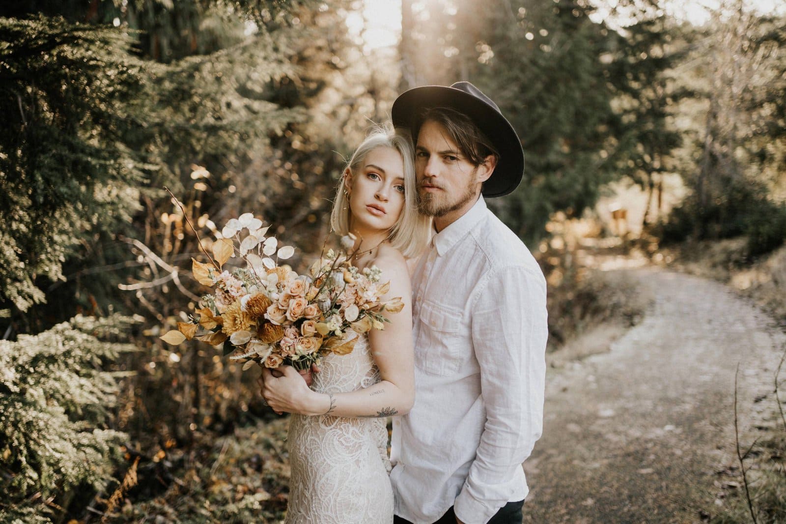Bridal portraits for boho wedding.