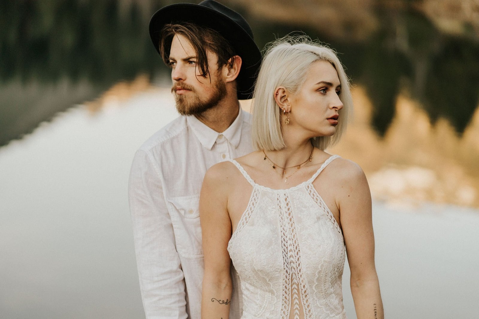 All who wander wedding dress label