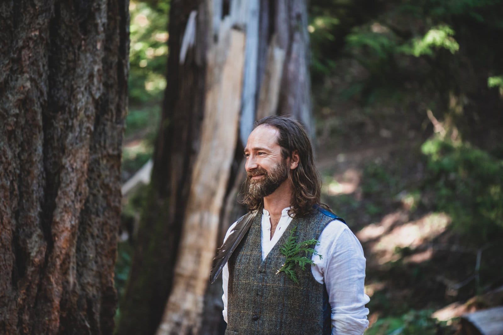 Husband sees his wife for the first time.