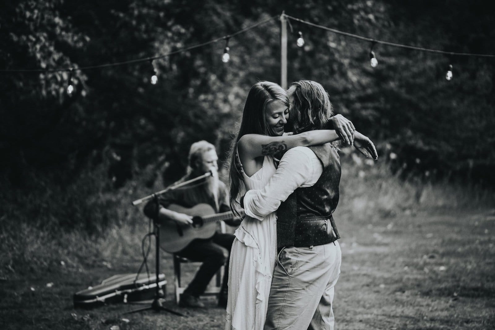 intimate forest wedding first dance.