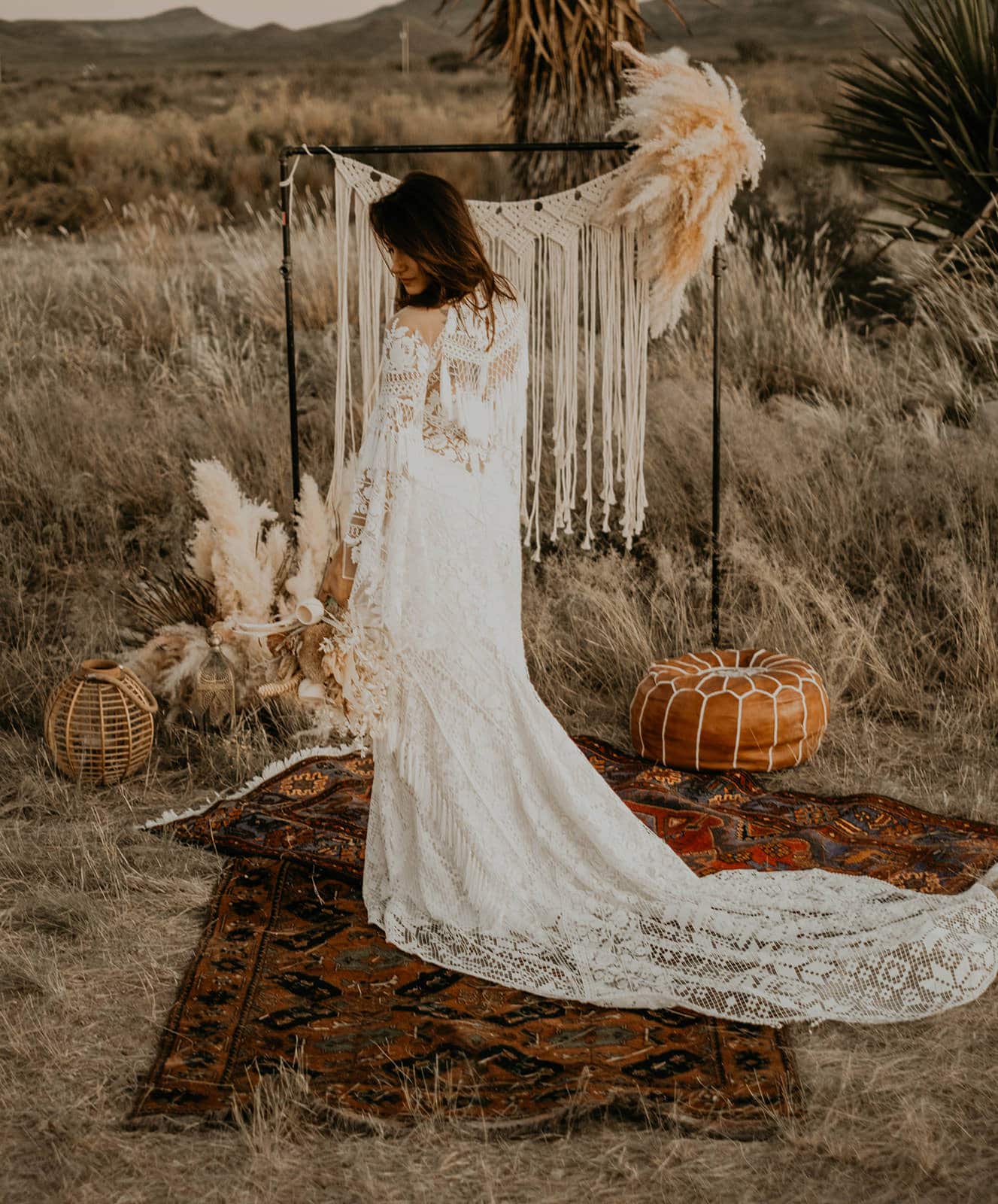 Marfa Eclectic Elopement A&Be Bridal detail bridal shot.
