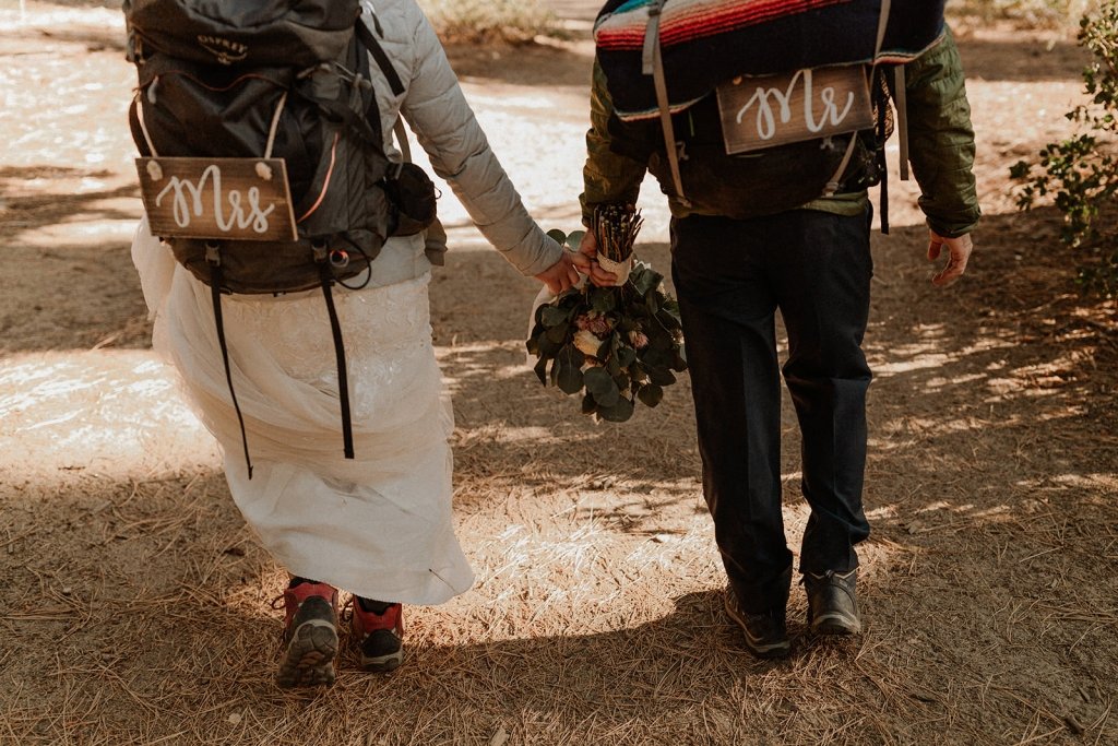 wedding adventure hike for bride and groom.