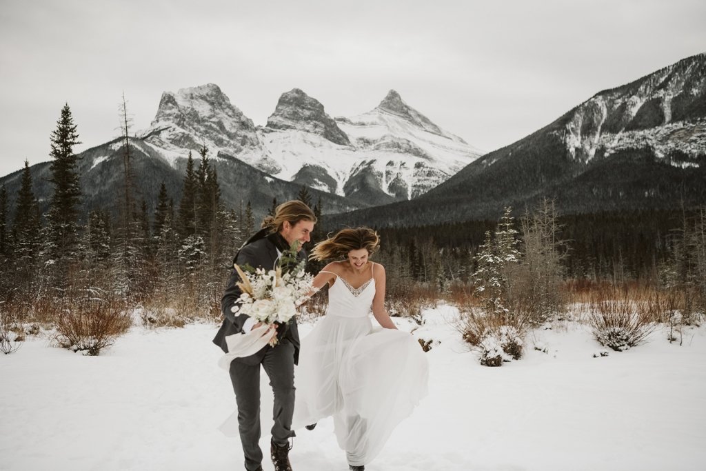 running through the snow