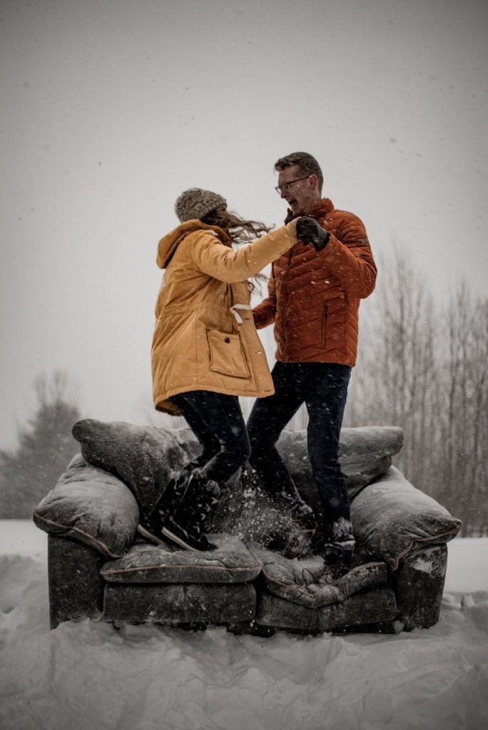 winter engagement photos