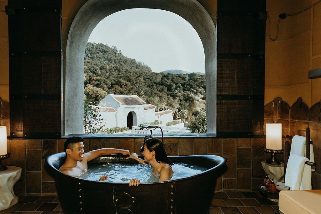 bride and groom during Vietnam elopement.