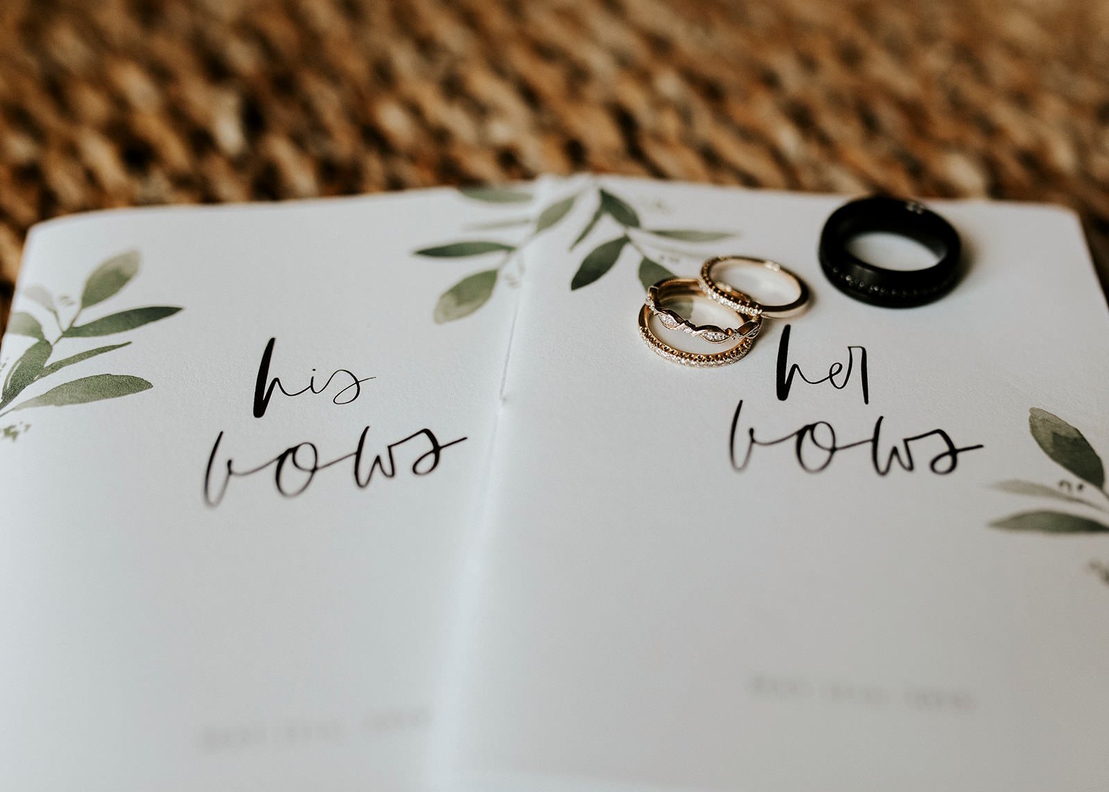 Jamie & Joey detail of bride and groom vows