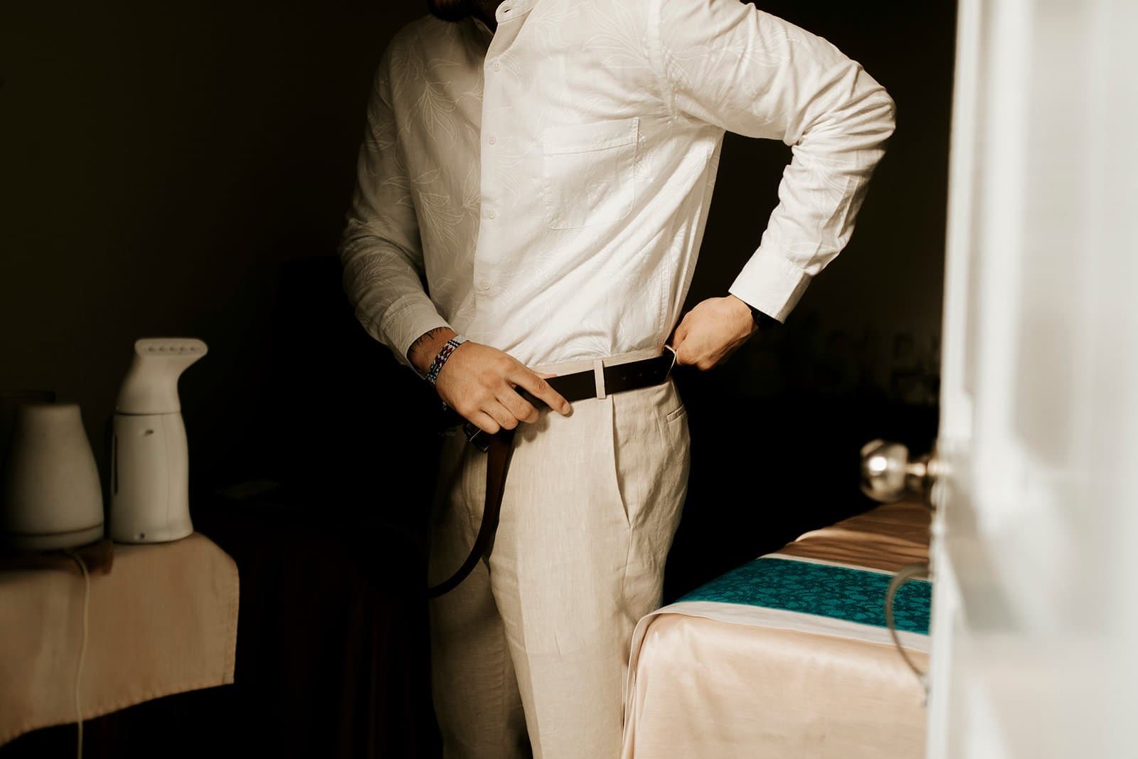 Jamie & Joey groom getting ready