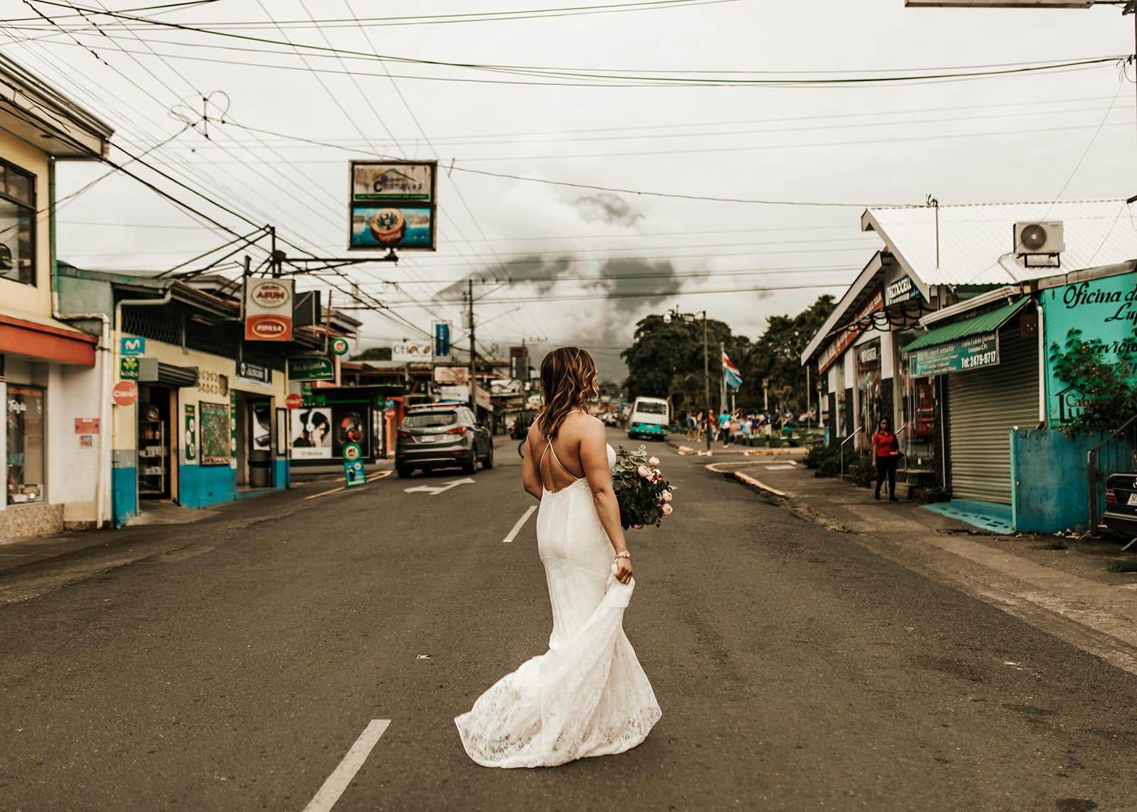 Jamie & Joey bride walking