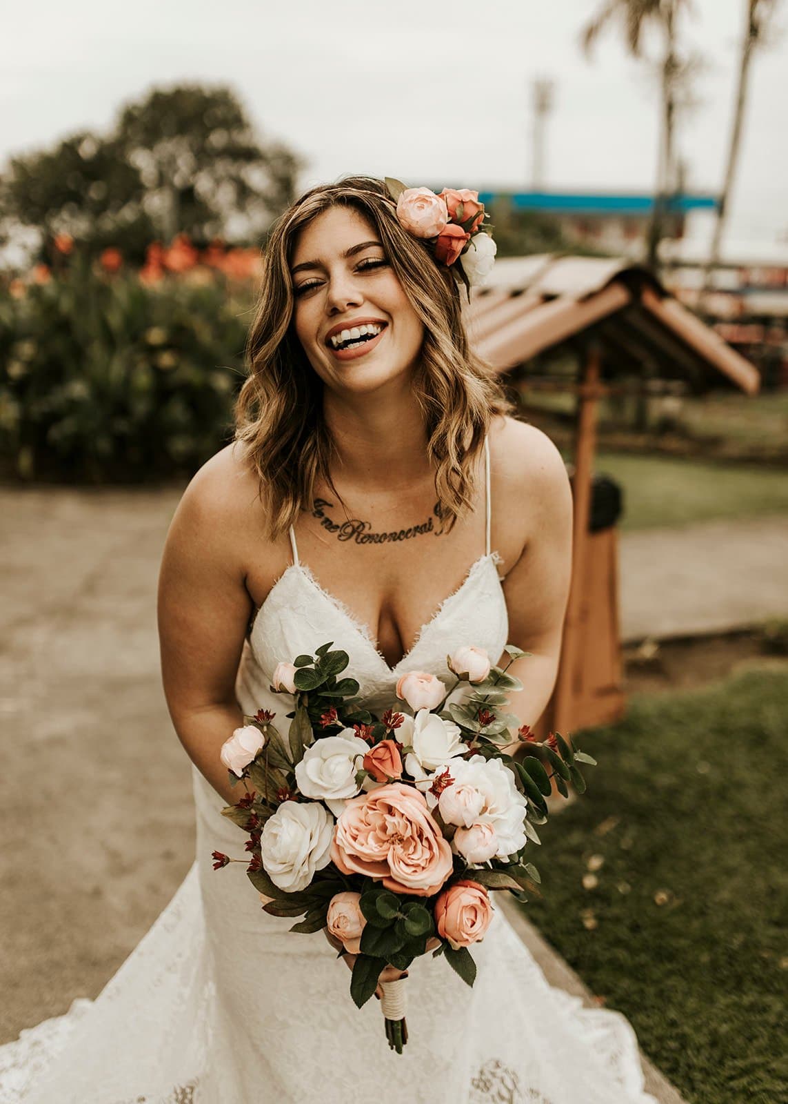 Jamie & Joey bride waiting for groom