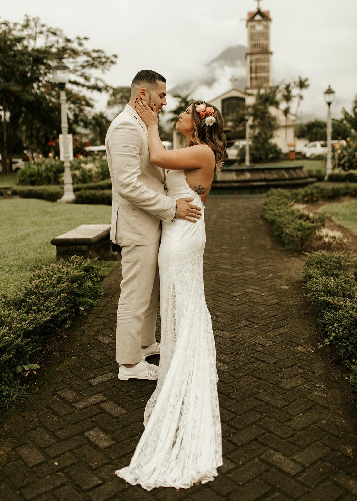 Jamie & Joey first look moments during wedding