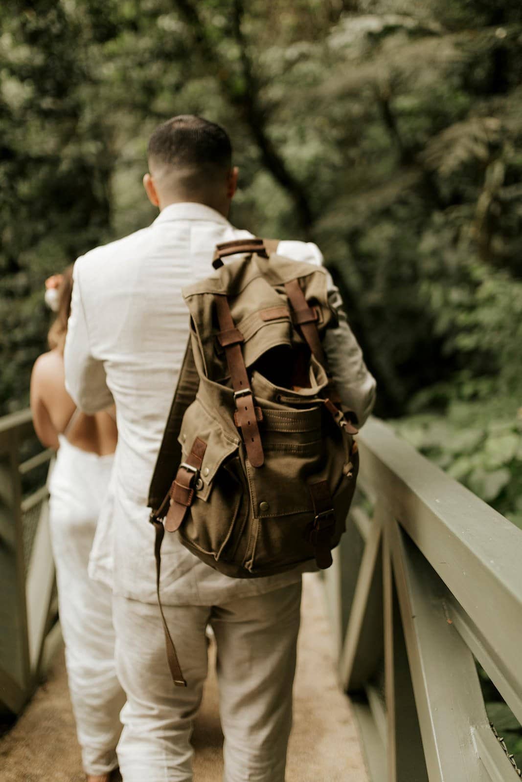 Jamie & Joey hiking during elopement
