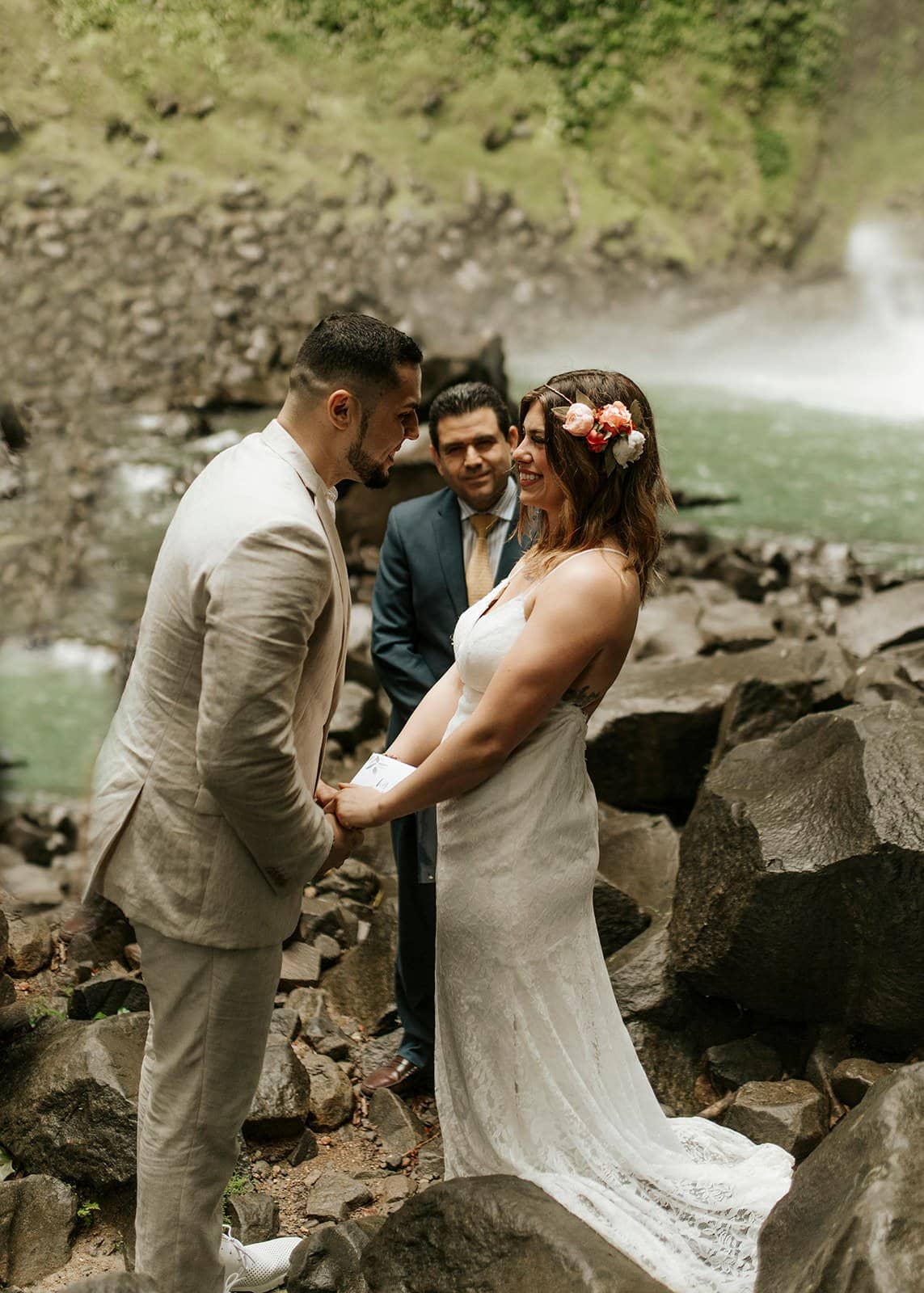 Jamie & Joey costa rica waterfall elopement ceremony