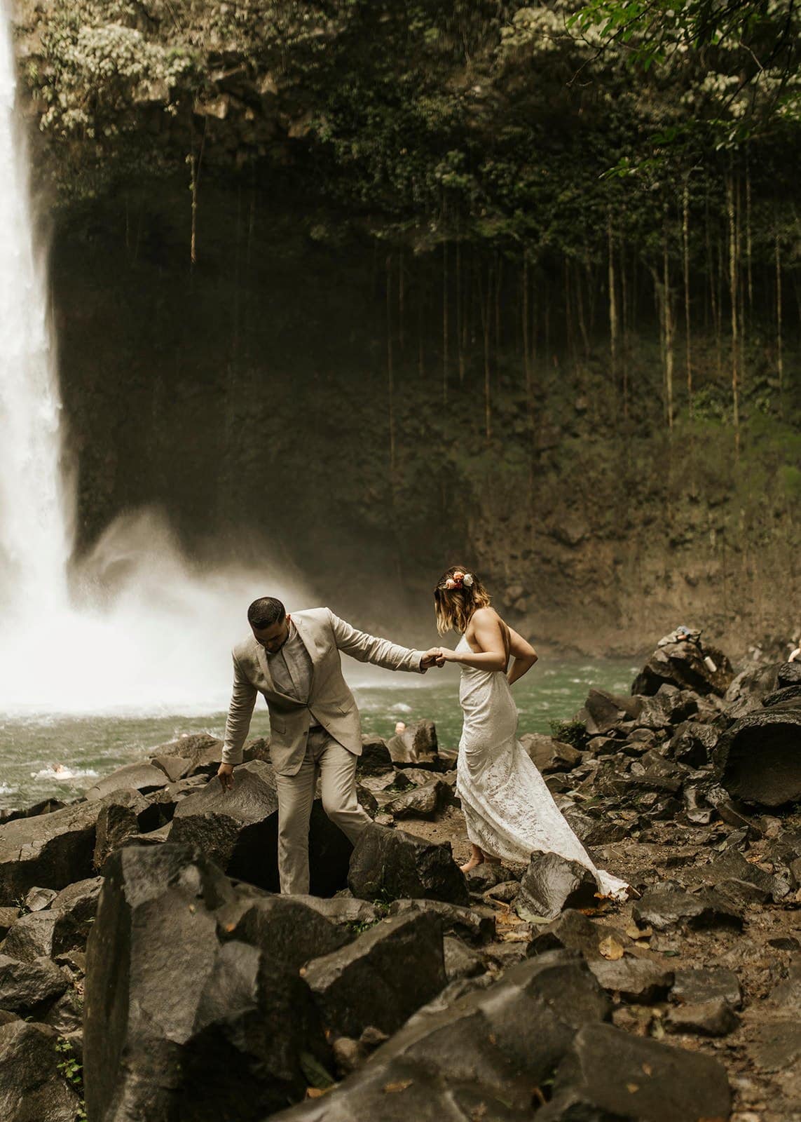 Jamie & Joey costa rica waterfall elopement adventure