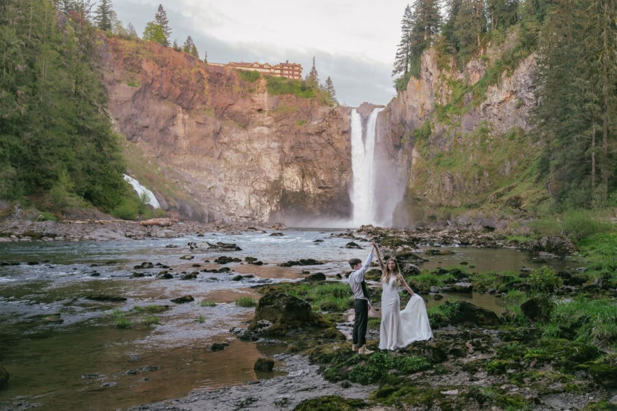 Washington Elopement at Snoqualmie Falls