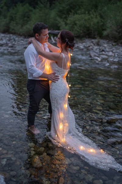 Washington Elopement Photographer at blue hour