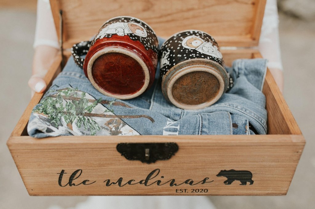 bridal mugs and jackets