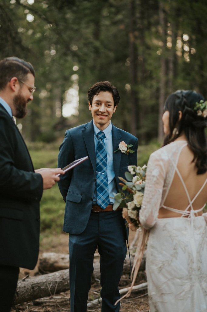 husband listening to vows