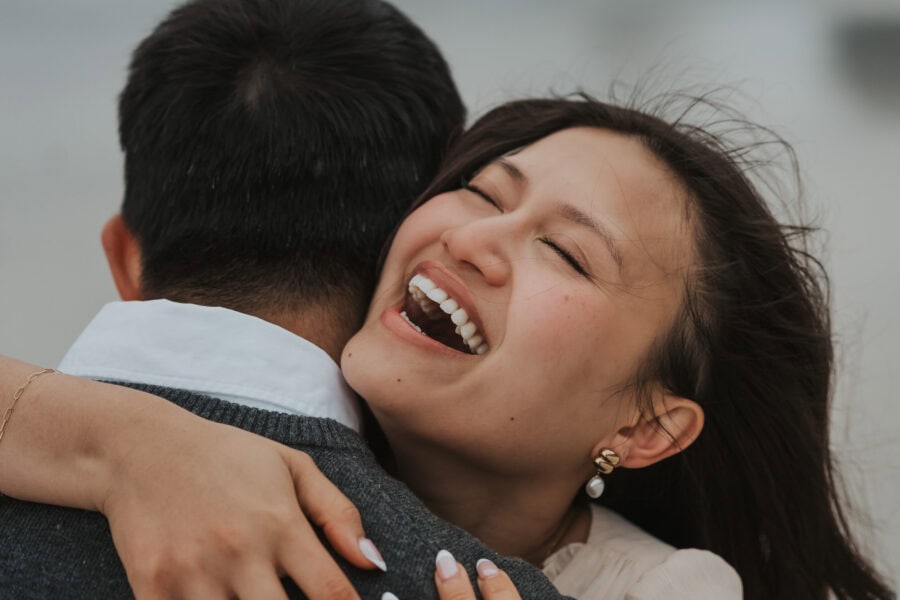elopement couple smiling in lofoten