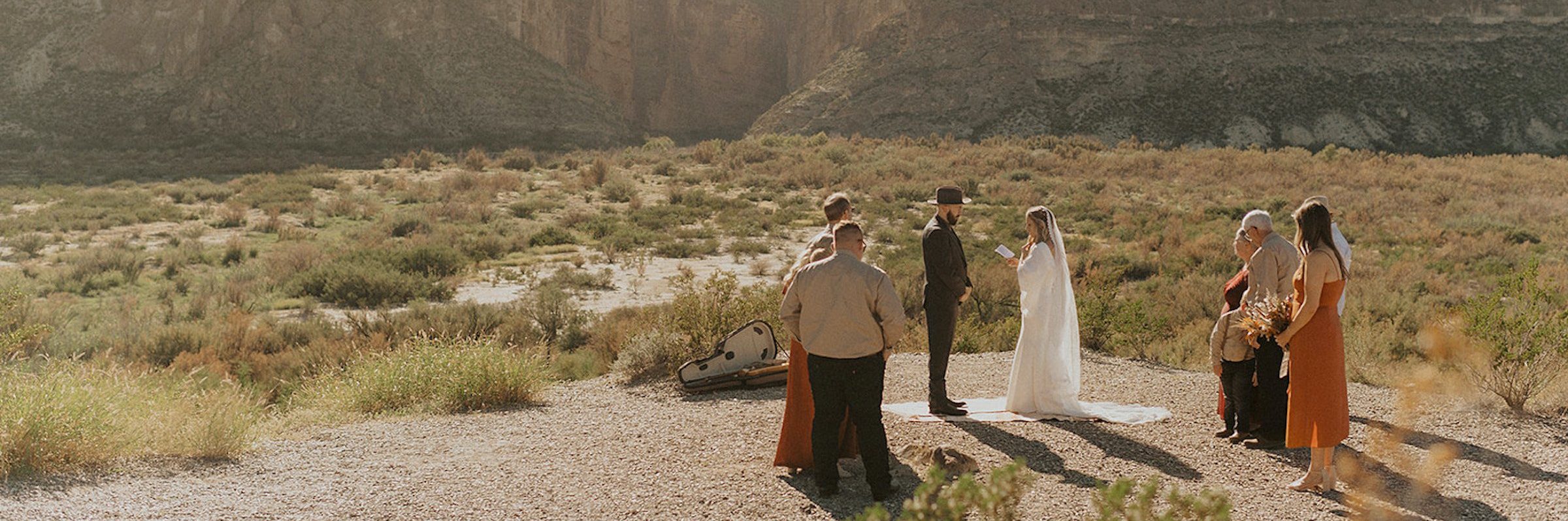 A Boho Themed Micro Wedding at Big Bend in TX, image size:2400x798