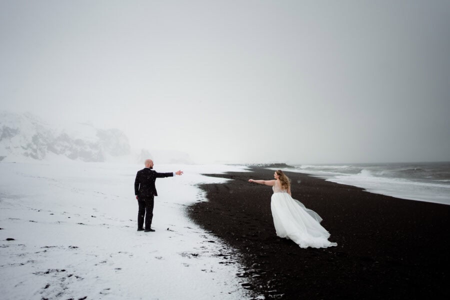 black sand beach elopenent in iceland