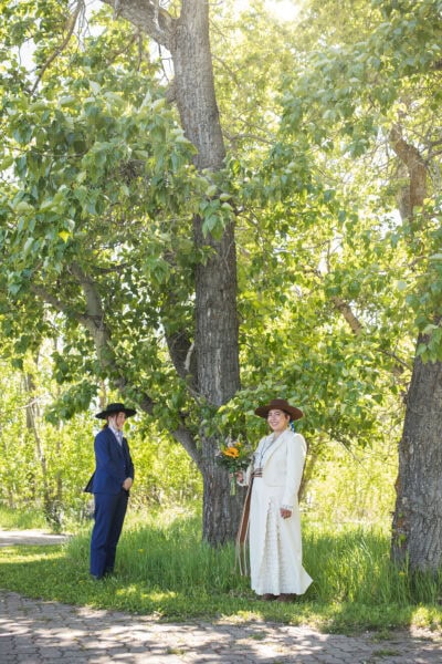 Stylish elopement surrounded by nature in south Alberta. 