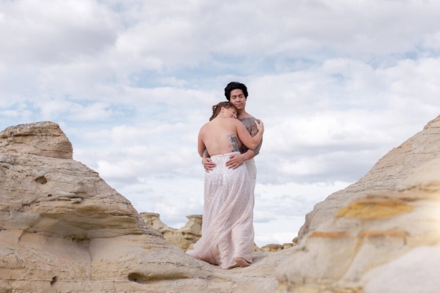 Skin to skin on the Canadian desert.