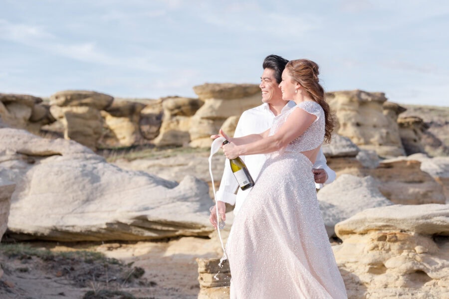 Writing-on-stone is such a cool location to get elope with SV Photograph. 