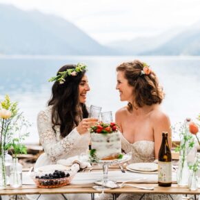 Romantic Lakeside Picnic Elopement