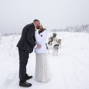 Alaska Northern Lights & Dog Sled Elopement