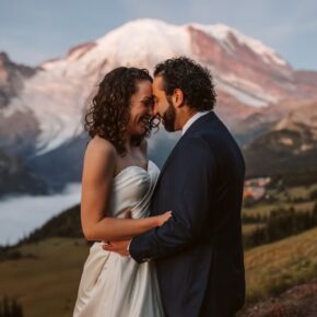 Floating on Rainier’s Clouds — A Sunrise Visitor Center Elopement